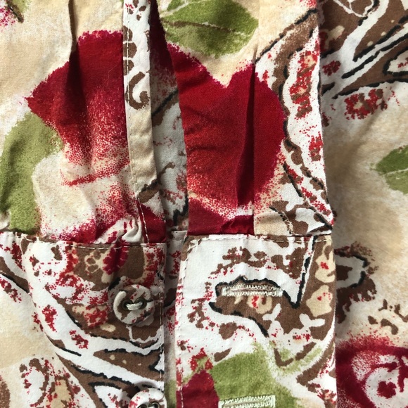 SOLD🟣 Charter Club 100% Cotton Blouse Button Down Floral - Picture 7 of 9